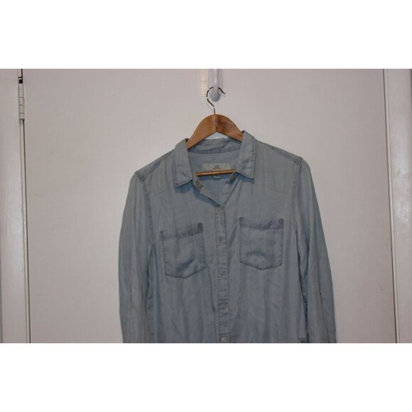 Anthropologie Thread & Supply Light Denim Button Down Dress Women size Small - Picture 2 of 10